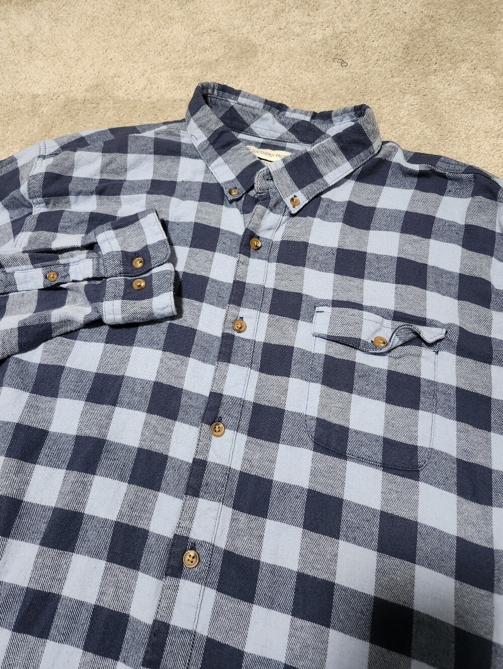 Southern Proper Men's Faunsdale Cotton Flannel Button Down Shirt Long Sleeve XXL